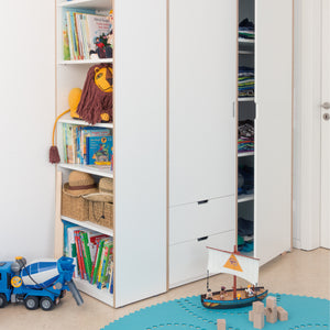 Müllermöbel Schrankkombination weiß modular Plus – STEYBE FÜR KINDER