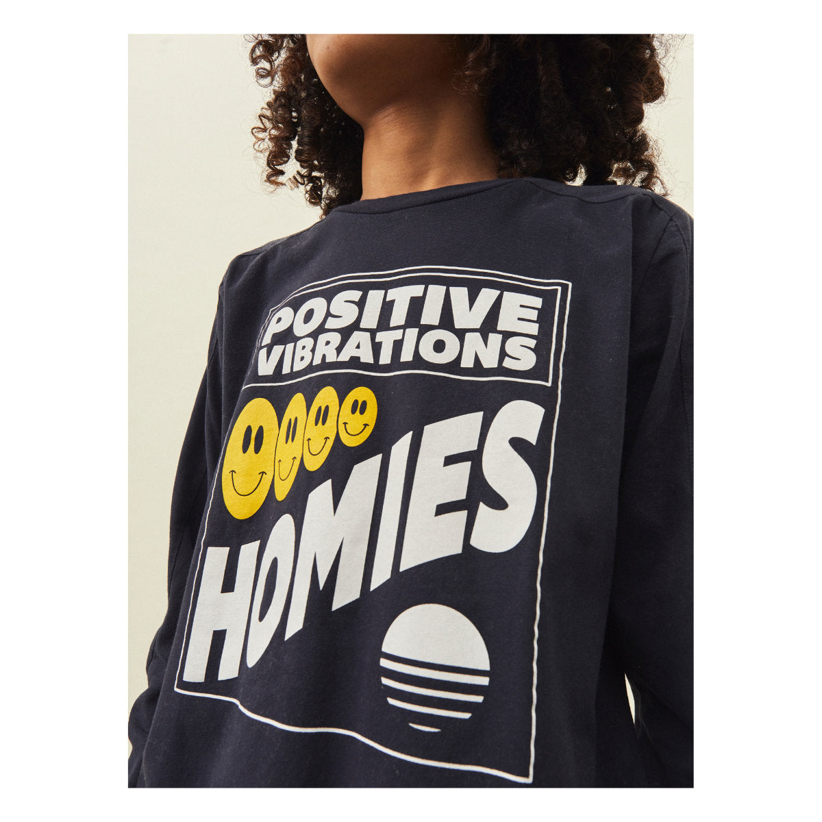 Hundred Pieces Homies Long Sleeves T-Shirt navy blue